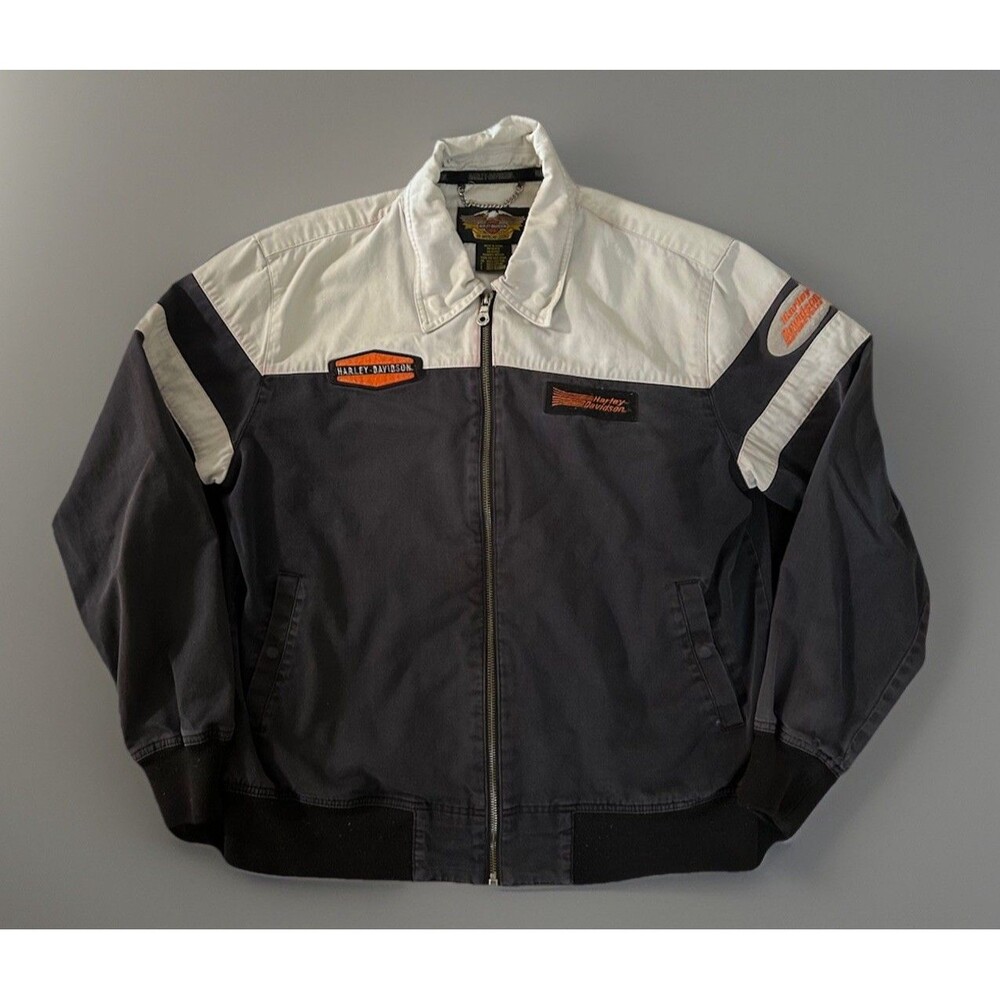 Harley-Davidson Rare Vintage WOMAN’S Mechanix Jacket  Patched Sz Medium Y2K